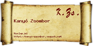 Kanyó Zsombor névjegykártya